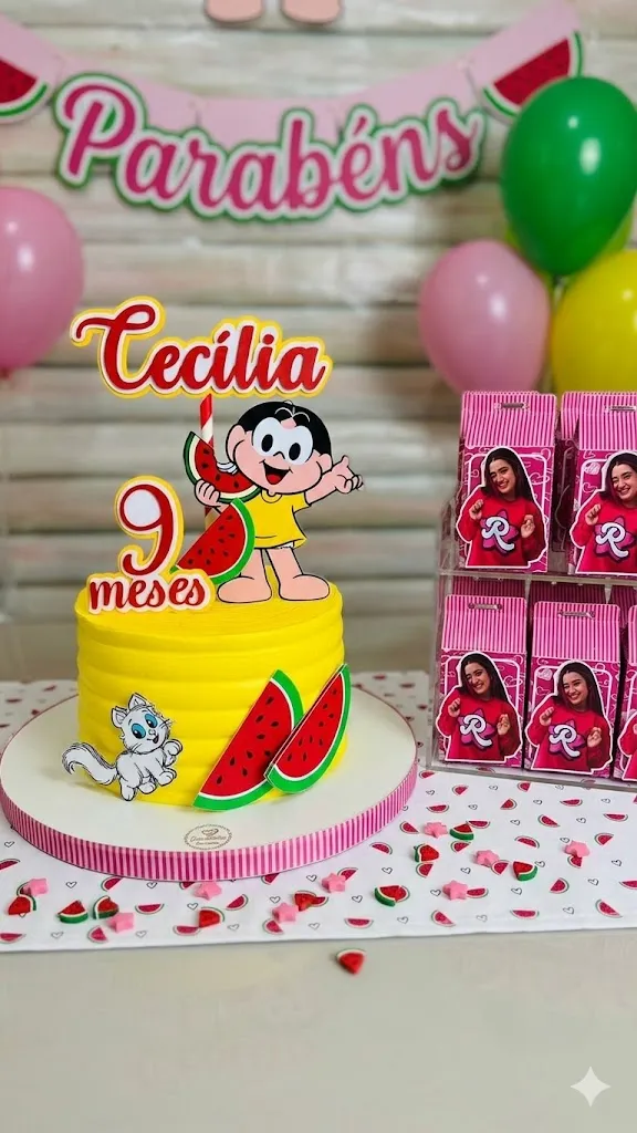 Lembrancinha personalizada e topo de bolo